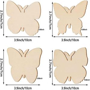 Etiqueta de madera con recorte de mariposa sin pintar para pintar, para decoración DIY de cumpleaños, bodas y hogar - para artículos de fiesta - Product Image 4
