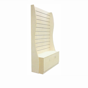 <strong>4</strong>-<strong>way</strong> Modern Eco-Friendly MDF Wood Slatwall <strong>Display</strong> Stand Floor <strong>Standing</strong> Retail <strong>Rack</strong> for Indoor Use - Product Image 6