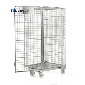 Customized Metal Steel Welded Galvanized Security Roll Container Trolley