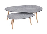 Meubles de salle à manger Table basse en MDF Vente directe d'usine Europe Table d'appoint au design moderne Table basse pieds en bois pour café