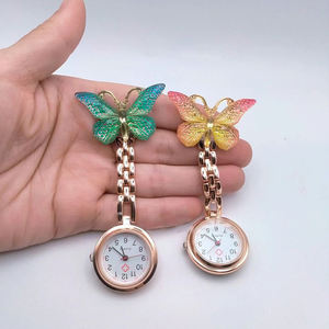 Vlinder Kleurrijke <span class=keywords><strong>Fob</strong></span> Quartz Beweging Verpleegster Broche Pocket <span class=keywords><strong>Fob</strong></span> Wijzerplaat Horloge Borstclip 3bar Waterbestendig Dokter Horloge - Product Image 6
