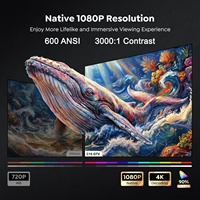 Proyector Oficial Google-TV Smart TV, 600ANSI, Alto Lumen, Cine en Casa, Videojuegos, Reuniones, Proyector Digital Wifi