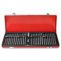 Juego de 54 Puntas Torx Completas de 1/2 3/8 30 mm, Juego de Puntas de Alta Calidad en Caja de Hierro CrV S2