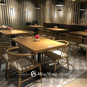 Silla de mesa de restaurante occidental de madera maciza, muebles de bar, comedor, <span class=keywords><strong>cocina</strong></span>, cabina de fideos, asiento, mesa y silla - Product Image 1