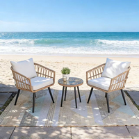 Modernes Outdoor-Rattan-Esszimmer-Set mit Sofa und Stühlen - PE-Rattan & Metallrahmen Wetterfest für Hotel- und Krankenhausnutzung