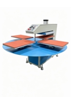 Presse à chaud pour t-shirts DSMC 24*16 pouces, 4 stations, imprimante à plat, presse à chaud pneumatique de type carrousel pour l'impression de t-shirts