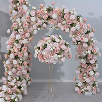 L54 Arrangements floraux de roses en soie artificielle personnalisés Fond de scène pour événement de mariage Faux arches roses décoratives Fleurs