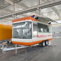 Remorque de restauration mobile extérieure entièrement équipée de 5 m (16 pi) avec porte à ailes de mouette colorée, pour hot-dogs, wraps, beignets et café