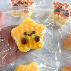 Wholesale Ultra Soft Tiger Skin Star Waffle Cake Silicone Squishy <b>Worm</b> Toy Perfect Stress Relief Squishy Squeeze Toys - Product Image 3