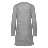 Robe pull midi en maille unie à col rond, coupe droite, scintillante, en polyester, pour femme, vente en gros, personnalisée, collection hiver