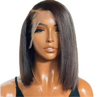 Perruques Lace Front en Cheveux Humains de Haute Qualité, Densité 250, Style Bob Lisse, pour Dropshipping, 100% Cheveux Brésiliens Bruts