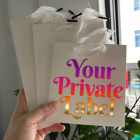Sac de shopping en papier cartonné épais personnalisé avec logo, de luxe, blanc, rose, noir, pour l'emballage de cosmétiques