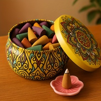 Bougie artisanale écologique de qualité supérieure, emballée dans une boîte en métal, pour la méditation, la purification de l'air, la décoration de la maison, la chambre à coucher, le bureau