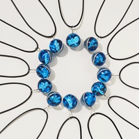 Collier pendentif créatif double face pour femmes, chaîne en boule de verre lumineux du zodiaque chinois
