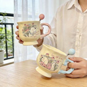 Taza de café de cerámica Cerouky con diseño de perro y asa con serigrafía para regalo y té - Product Image 1