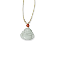 Pendentif en jadéite birmane naturelle de qualité A, forme Bouddha rieur, pendentif de haute qualité, bijoux en jadéite unisexe, cadeau (avec NGTC)