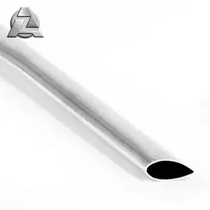 Grosir kustom logam anodisasi bentuk garis aliran profil pipa campuran aluminium tabung