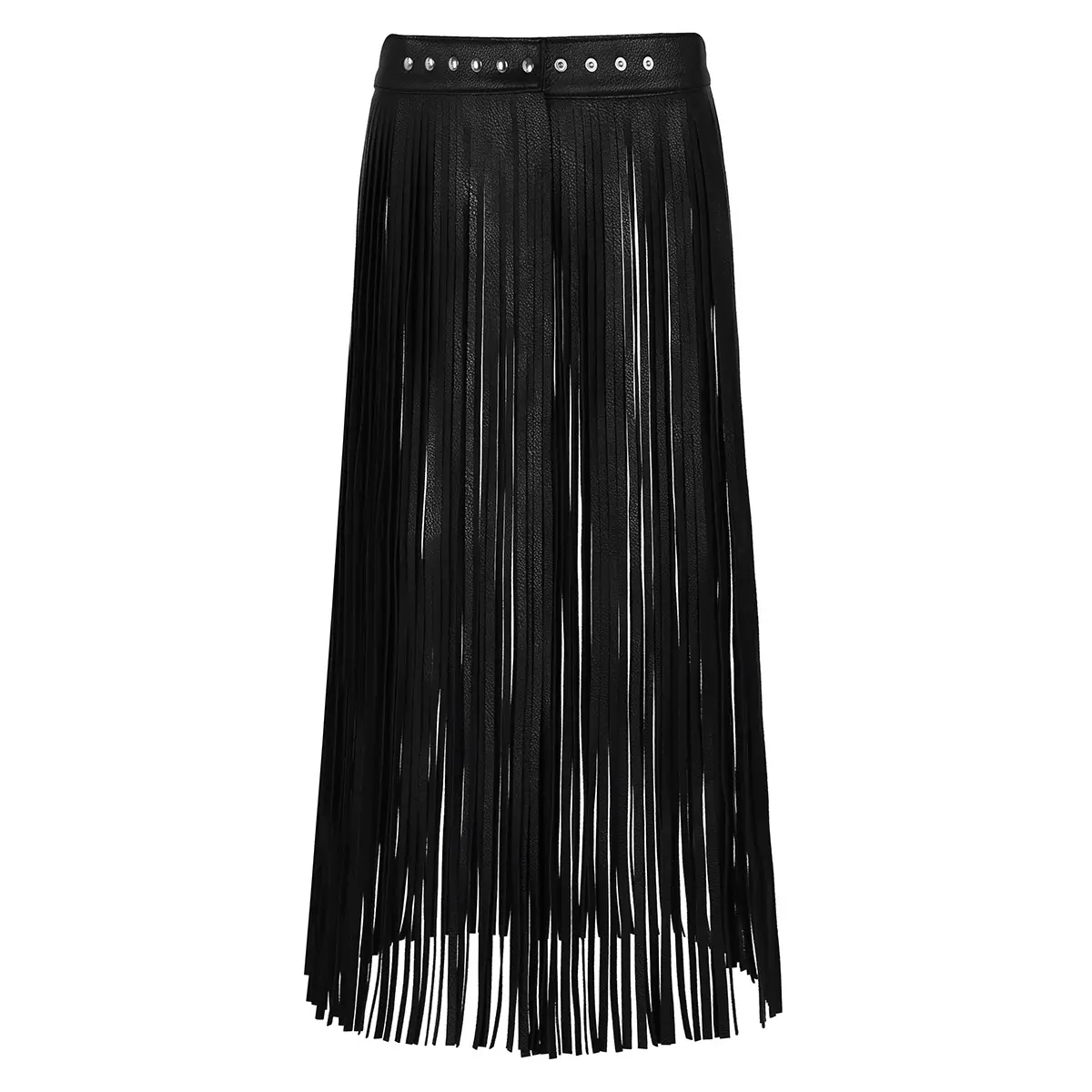 Wholesale Womens Leather Skirts Fringe Tassel Adjustable Long Skirt Belt Hippie Boho Style