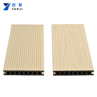 Plancher de terrasse imperméable européen en WPC, terrasse creuse en composite, terrasse extérieure en composite bois-plastique brossé