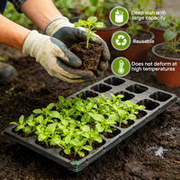 Plateau de semis rectangulaire jetable écologique en PS noir à 50 alvéoles pour la germination des graines
