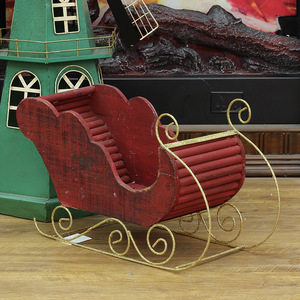 <b>Christmas</b> Reindeer Sleigh Decorations Wooden Santa <b>Figures</b> Holiday Scene Props Durable <b>Christmas</b> Ornaments - Product Image 3