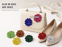 Bunga Rhinestone Motif 3D Dua Lapis 7,5cm |   Aplikasi Bunga Kaca 6 Lapis Kelopak untuk Tas, Kerajinan DIY, Grosir