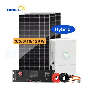 1kw 5kw 8kw 태양 에너지 시스템 전체 세트 태양 전지 패널 가격 10kw 15kw 가정용 하이브리드 태양 광 발전 시스템