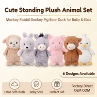 Ensemble de jouets en peluche Kawaii : Mouton, Lapin, Cochon, Vache, Canard, Âne – Animaux de la ferme doux et mignons pour la décoration de la maison et cadeau de chambre d'enfant