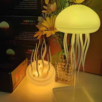 Lampe Méduse 3D Mobile USB à Commande Vocale Intelligente, Intensité Variable, Couleurs Changeantes, Veilleuse Créative, Décoration Lumineuse Océanique Anime