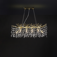 Lustre en cristal de luxe, lustre moderne en forme de branche, lustre pour salon, salle à manger, chambre à coucher