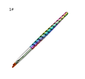 Ensemble de pinceaux à ongles en nylon Kolinsky avec manche en métal doré, pinceaux à points en silicone, pinceaux pour la peinture au gel UV, logo personnalisé - Product Image 4