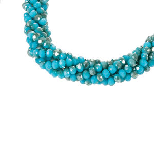 Pulsera de Cristal Natural Trenzado de 4 Filas Azul WENCHI, Elegantes Brazaletes Modelo TWB813 - Product Image 3