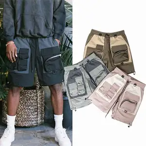 В стиле «хип-хоп» общего назначения карго шорты Уличная материал-нейлон/полиэстер тканые укороченные штаны шорты pour hommes пользовательские карго шорты для мужчин