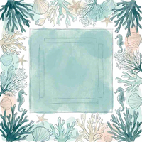 Tapis de Mahjong en néoprène motif corail aquatique côtier, imprimé sous-marin vert sarcelle pour jeux de Mahjong américain