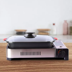 ステンレス製大型シングルバーナーポータブルブタンガスストーブカセット炉（鍋付き） - Product Image 6