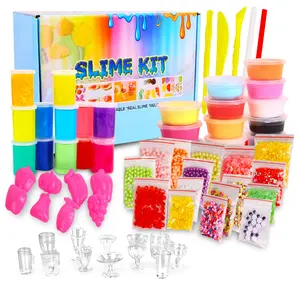 juguetes al por mayor scented slime with Mixed color crystal mud 4 color combination plate 390 g