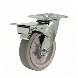 Stainless Steel Iron Rubber Polyurethane 4 Inch Nylon Swivel Caster Wheel Dual Lock Brake Water Resistant Heavy Duty Food Grade - Product Image 1