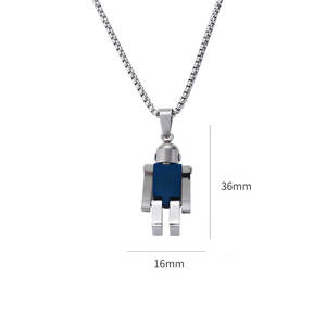 Collier pendentif tendance en acier inoxydable 316L personnalisé, bijoux fins, collier robot mobile pour homme - Product Image 6
