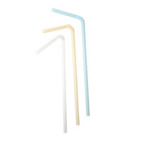 Pailles simples colorées PLA certifiées en usine pailles pliables à bouche plate pour cocktails paille PLA biodégradable jetable
