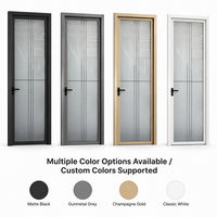 Pintu Ayun Kamar Mandi Aluminium Tipis 35*48 1.0 Kaca Tempered Ganda Berinsulasi Buram