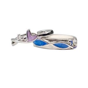 925 Silver Plated Romantic Zircon Heart <b>Ring</b> Men Women Coupler's Open <b>Adjustable</b> <b>Ring</b> Romantic Design Silver Plated Couple <b>Ring</b> - Product Image 1