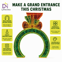 Arche lumineuse géante LED pour décoration de Noël, éclairage festif, entrée de centre commercial, sculpture lumineuse pour affichage en centre commercial