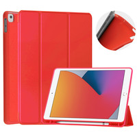 Étui en cuir PU ultra fin pour iPad 7e/8e/9e génération/Air3, coque arrière antichoc pour tablette avec support pour stylet