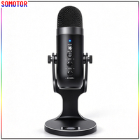 Microphone de studio USB de bureau à condensateur pour l'enregistrement, la radio, le gaming, le karaoké, le streaming en direct et les podcasts, avec moniteur