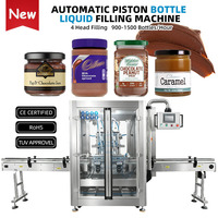 Machine de remplissage automatique pour pâte visqueuse de noisettes, pâte de caramel liquide et sauce chocolat en pots en verre