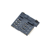 Connecteur de prise pour carte Micro SIM 6 broches 1,35 mm Contact en laiton 3V Type Push-Push SMT pour modules de mémoire et de données