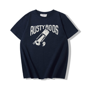 T-shirt d'été pour homme en coton doux imprimé, motif lettres vintage sur le thème <span class=keywords><strong>de</strong></span> la culture automobile et des pistons mécaniques modifiés, à manches courtes - Product Image 3