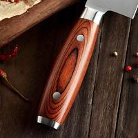 HEZHEN Lot de 5 couteaux de chef de cuisine allemands de haute qualité en acier inoxydable 1.4116 manche en bois Pakka avec porte-couteau magnétique