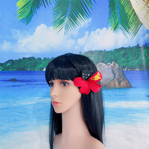 Vente en gros de pics à cheveux sur mesure drapeau de la Papouasie-Nouvelle-Guinée bâton de cheveux fleur en mousse couvre-chef tropical accessoires de cheveux pince à cheveux - Product Image 5