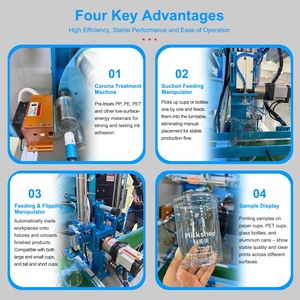 Automatic Multi-coloured Screen Printing Machine for Round Bottles Plastic Containers Screen Printing